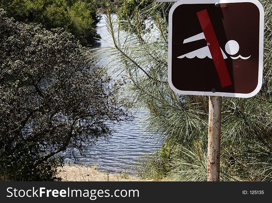 No Swimming Sign