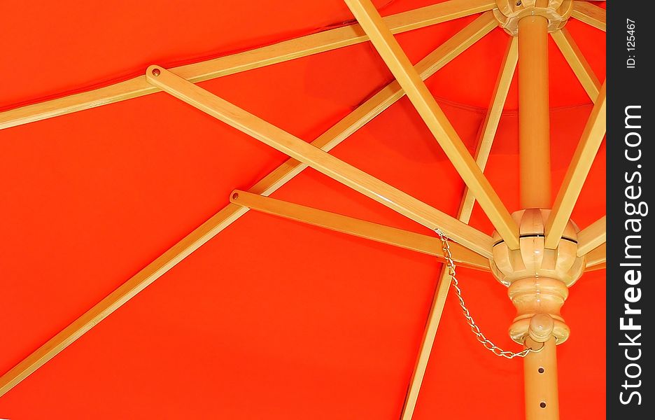 Underside of Bright Red Umbrella