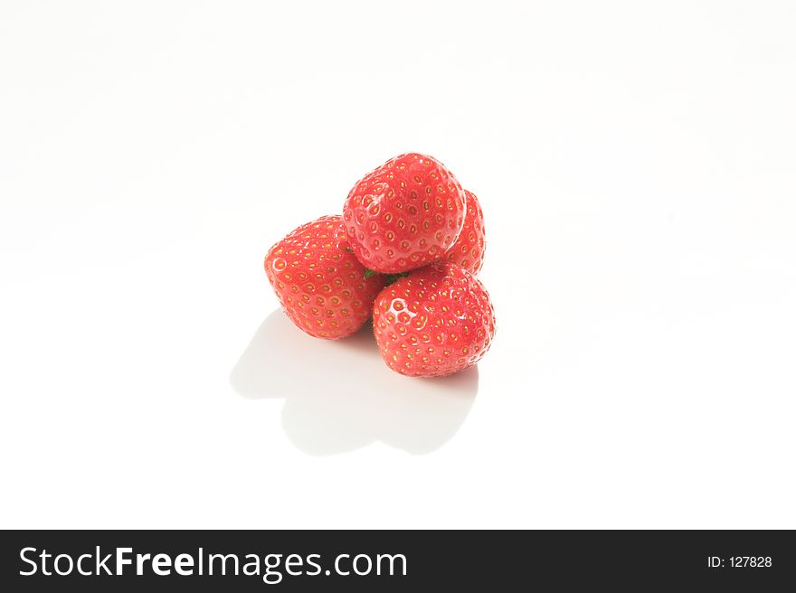 Strawberries on a pure white background - plenty of space for text