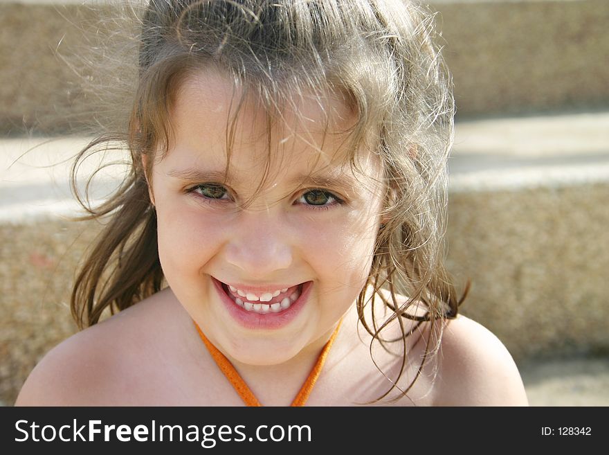 Little girl laughing. Little girl laughing