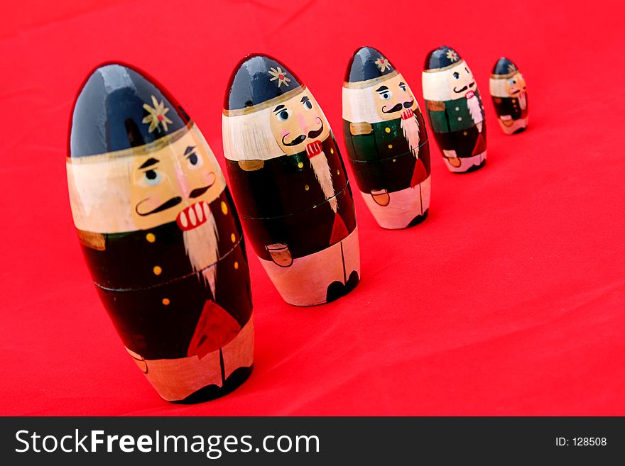 Nested Nutcrackers on Red 2