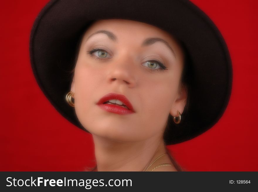 Woman in hat - soft focus