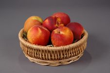 Peaches In A Basket Stock Photo Peaches In A Basket Stock Photo