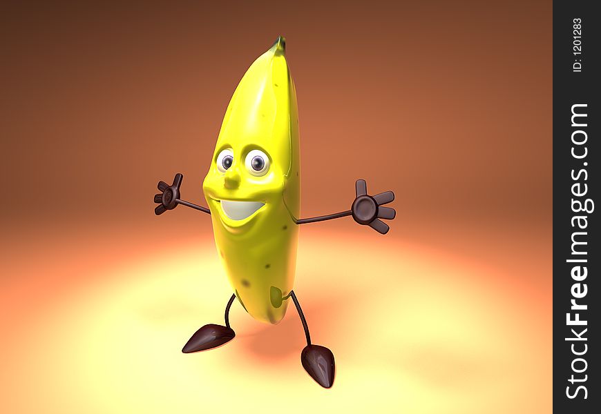 A 3d generated Toon banana