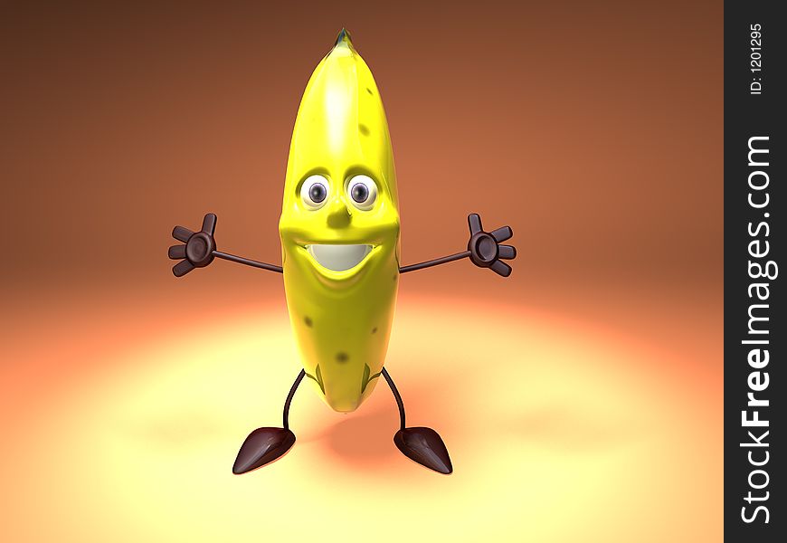 A 3d generated Toon banana