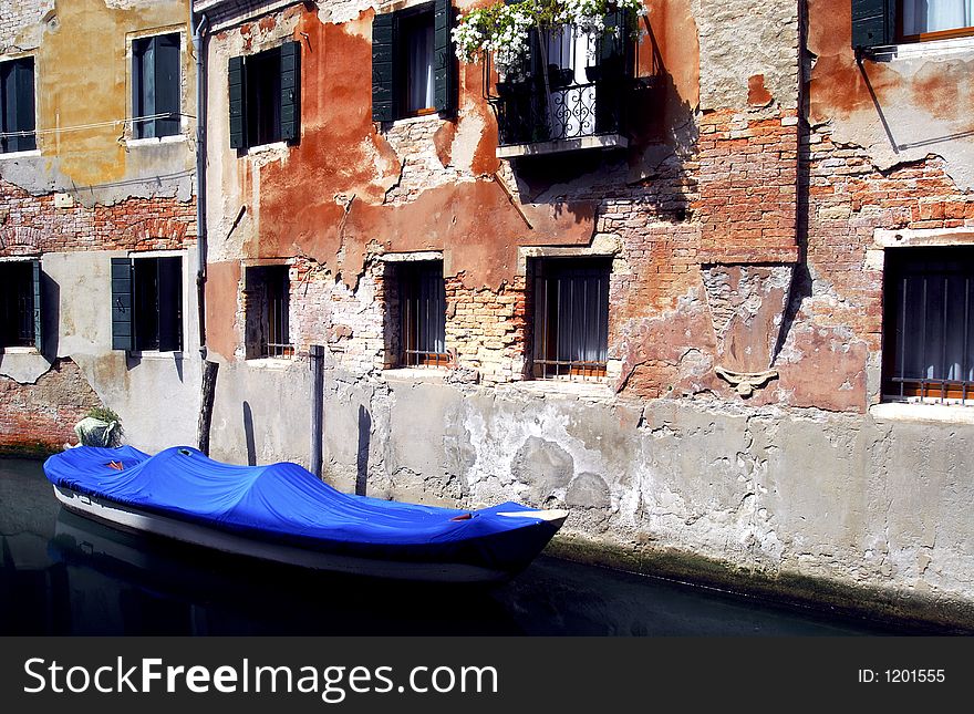A very simple but wonderfully peaceful setting on a canal in Venice. A very simple but wonderfully peaceful setting on a canal in Venice.