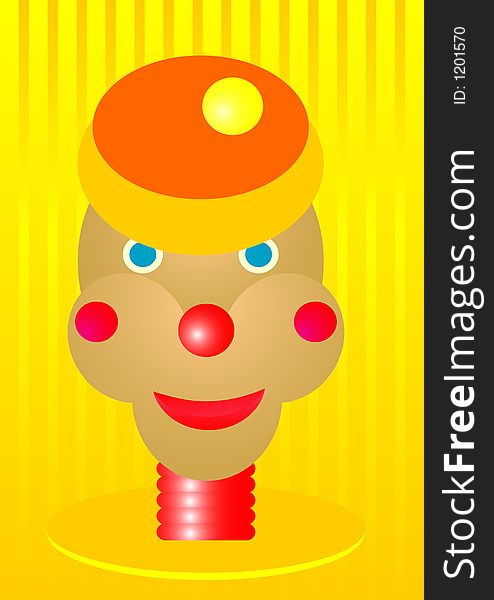 Colorful clown portrait of a toy clown