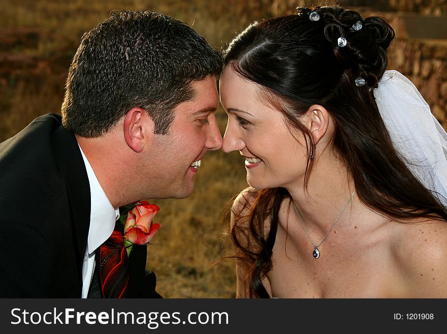 Bride and groom on their wedding day. Bride and groom on their wedding day