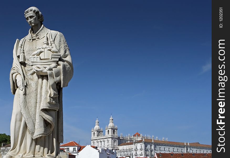 Monument in the historical part of Lisbon