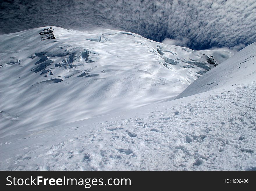 High alpine mountain - Dome du Gouter (4305m). High alpine mountain - Dome du Gouter (4305m)