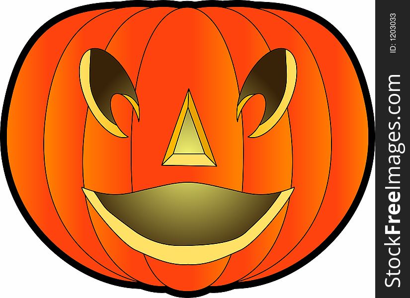 Raster cartoon graphic depicting a Halloween Jack-O-Lantern. Raster cartoon graphic depicting a Halloween Jack-O-Lantern