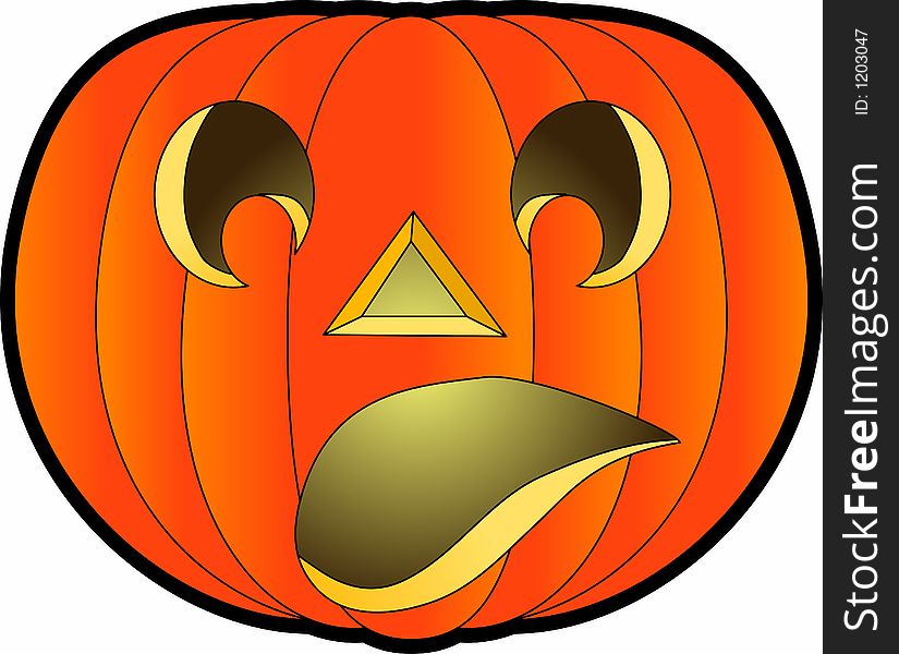 Raster cartoon graphic depicting a Halloween Jack-O-Lantern. Raster cartoon graphic depicting a Halloween Jack-O-Lantern