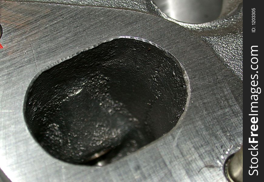 metallic detail of the car engine, macro