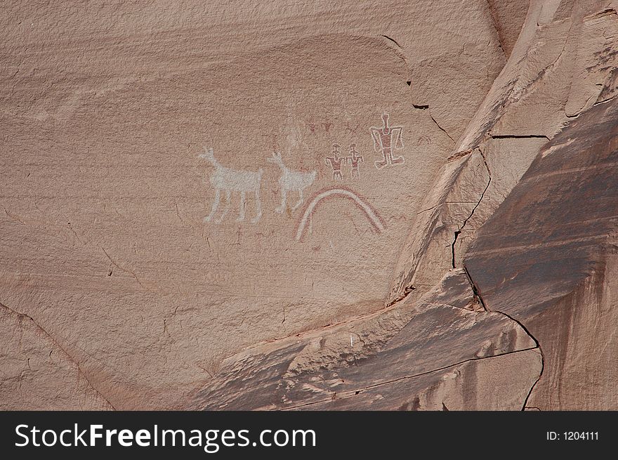 Pictographs In Monument Valley