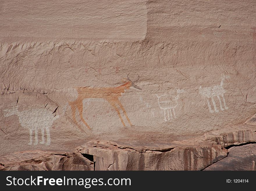 Pictographs In Monument Valley
