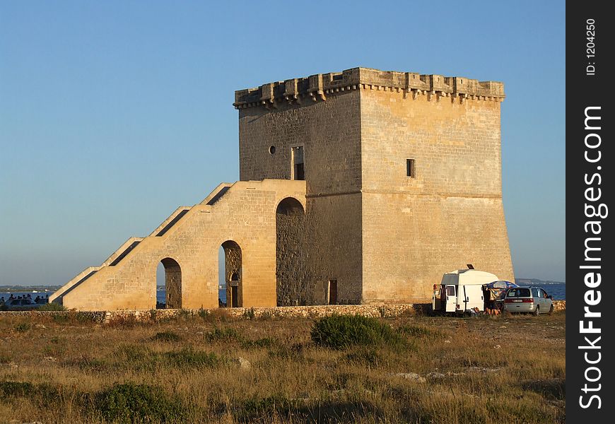 The tower at sea in Italy,S.Isidoro