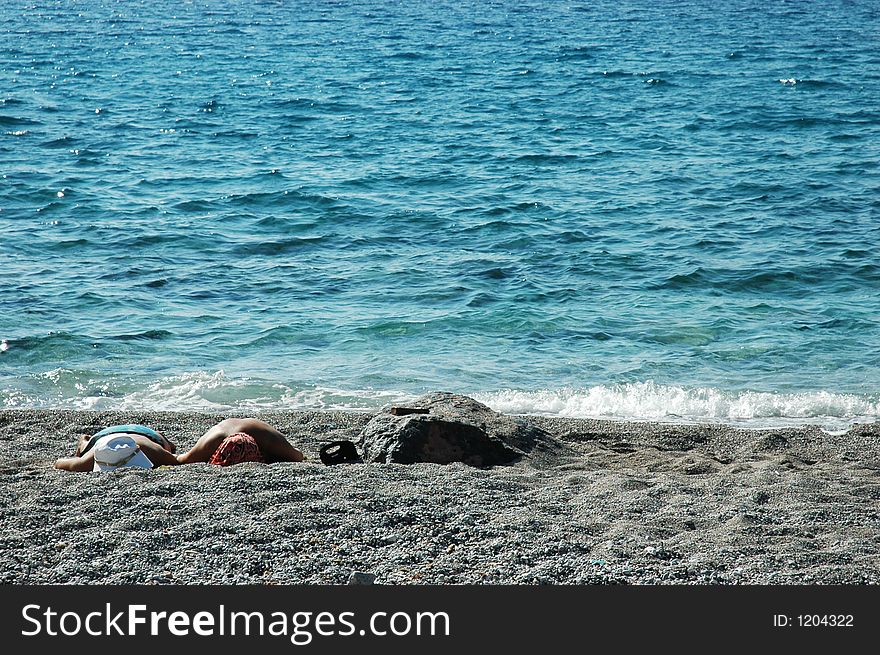 Relaxing on the beach