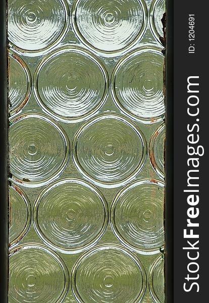 Window Panel With Circular Impressions In Glass