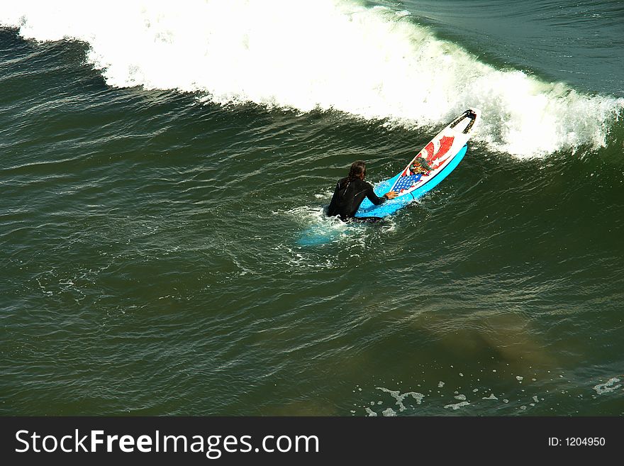 Surfer's beach in santa cruz california