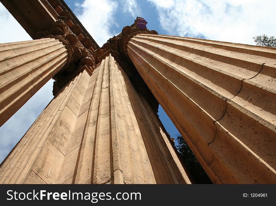 Tall, large, columns standing in the palace of the arts. Tall, large, columns standing in the palace of the arts