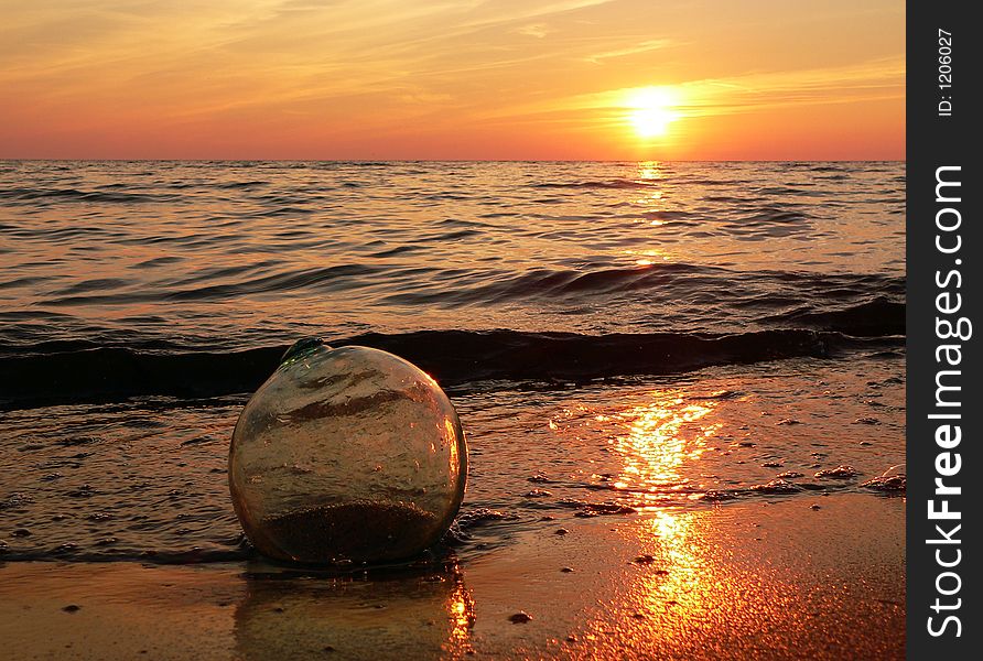 Sunset with glassball