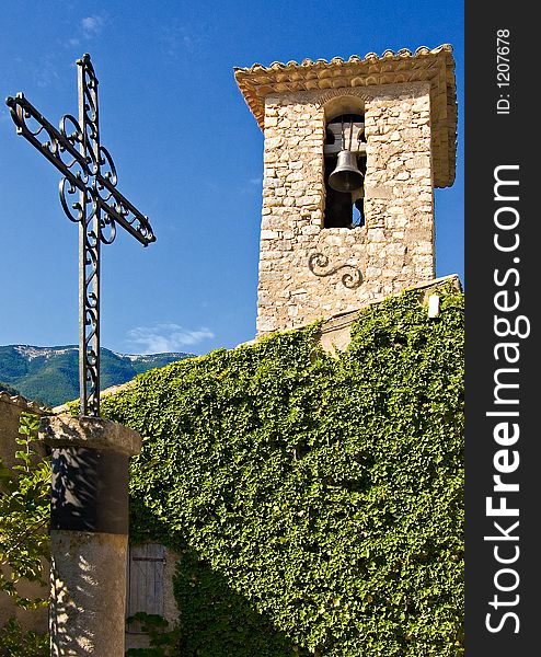 The church at the village of Brantes at the foot of Mount Ventoux in France. The church at the village of Brantes at the foot of Mount Ventoux in France.