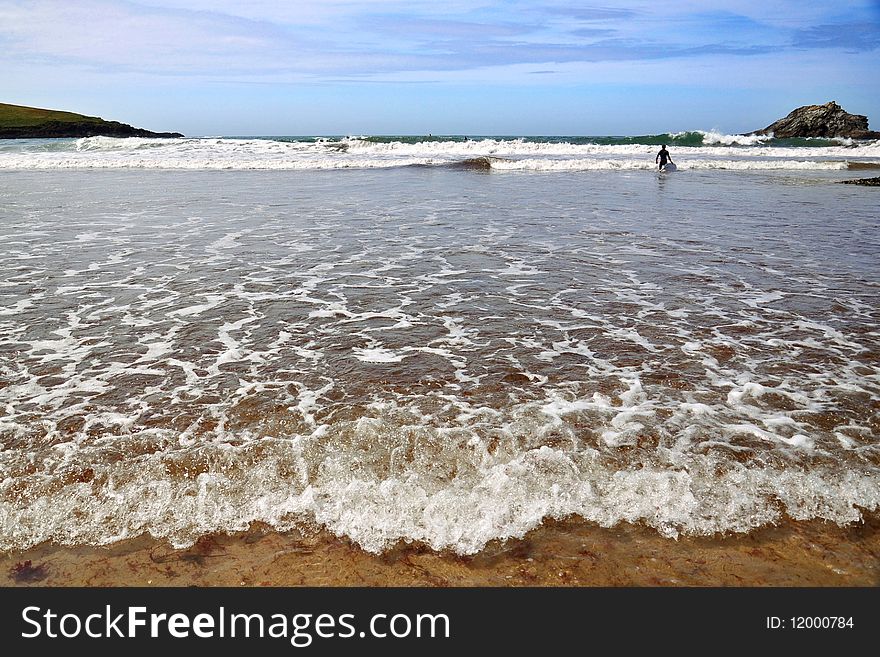 Low tide beach - Atlantic coast, Cornwall, UK