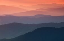 Hills Lines During Sunrise A Th Summer Stock Photos