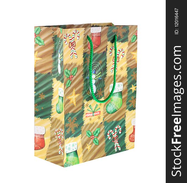 Isolated christmas bag on white background