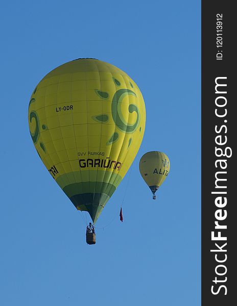 Hot Air Ballooning, Hot Air Balloon, Yellow, Sky