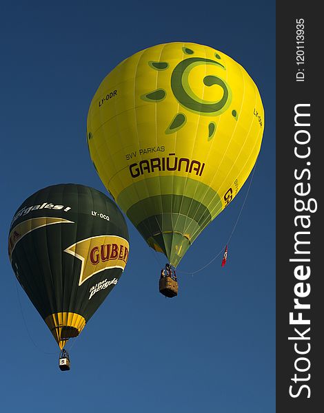 Hot Air Ballooning, Hot Air Balloon, Yellow, Daytime