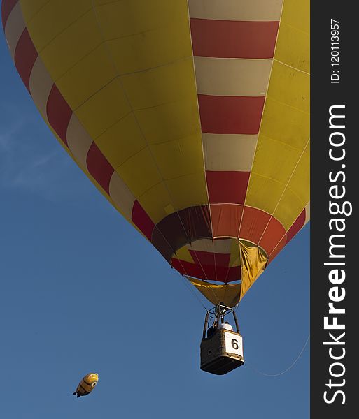 Hot Air Ballooning, Hot Air Balloon, Yellow, Sky