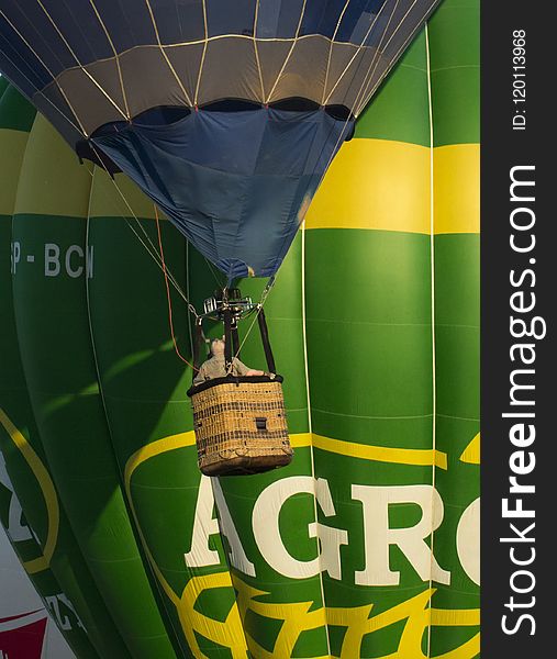 Yellow, Green, Hot Air Balloon, Hot Air Ballooning