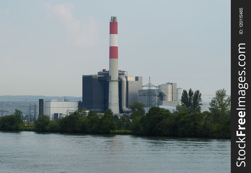 Waterway, Power Station, River, Tower