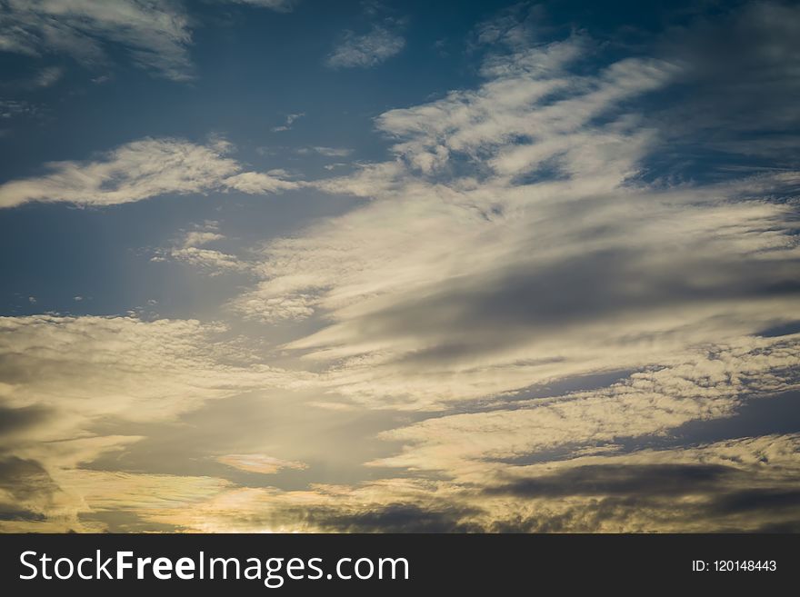 Peaceful blue sky with white clouds landscape. Peaceful blue sky with white clouds landscape.