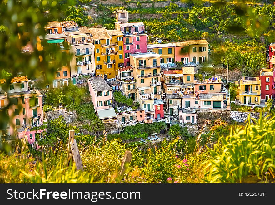 Colorful houses in Italian town. Colorful houses in Italian town