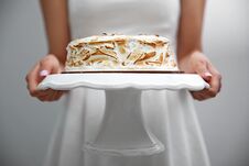 Woman Holding Birthday Cake Stock Images