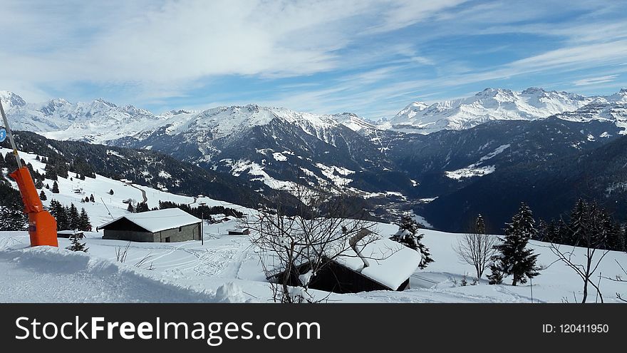 Mountain Range, Winter, Snow, Mountainous Landforms