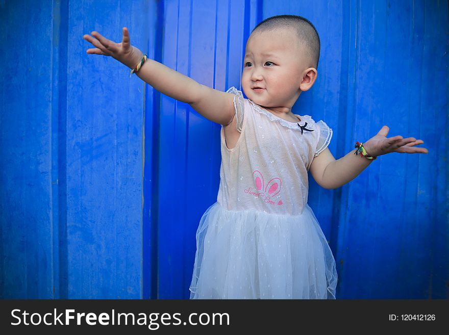 Blue, Girl, Shoulder, Child