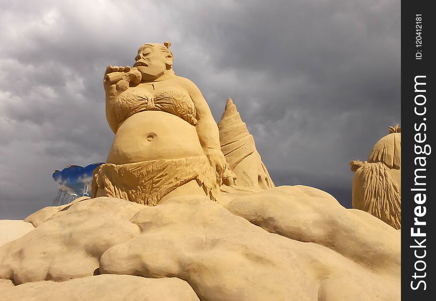 Sculpture, Sand, Statue, Sky