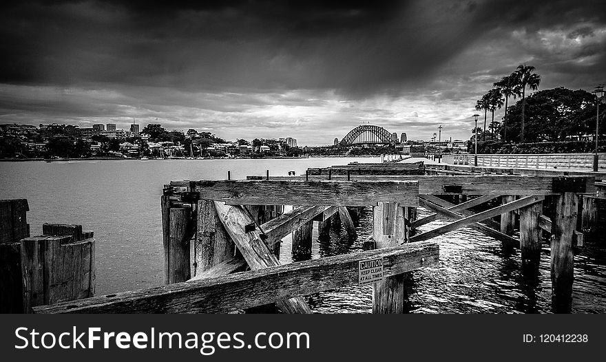 Sky, Water, Black And White, Cloud