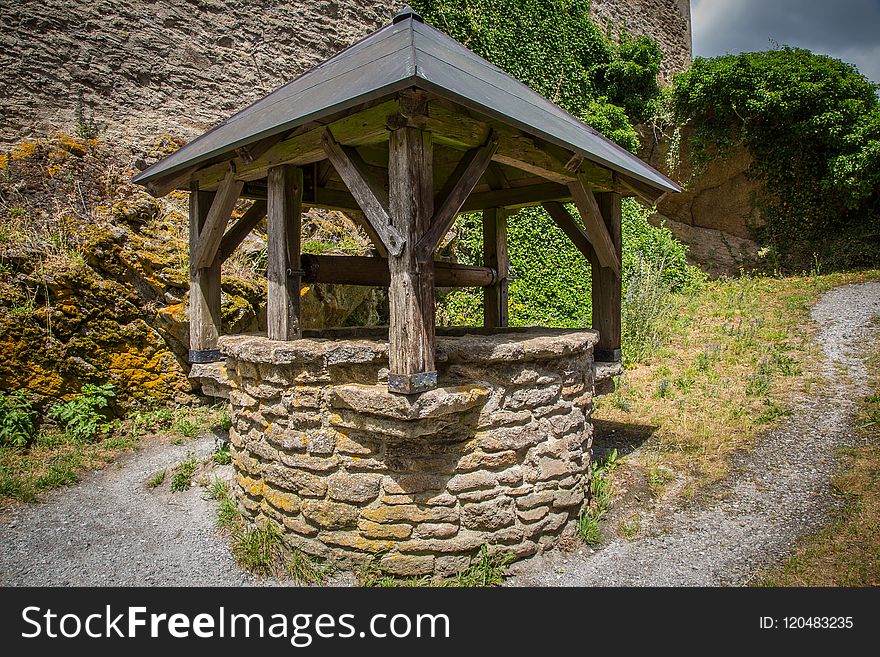 Outdoor Structure, Stone Wall, Tree, Landscape