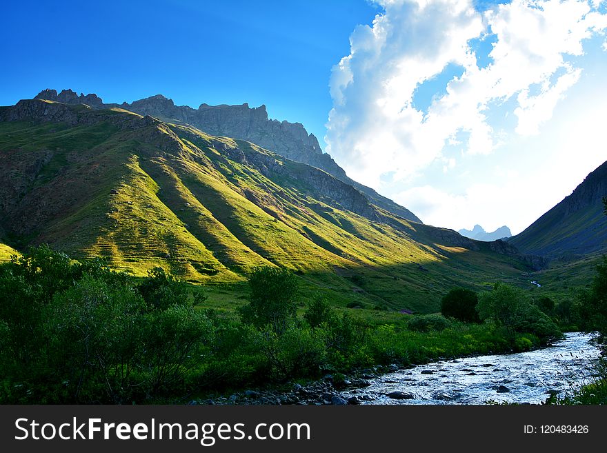 Highland, Mountainous Landforms, Nature, Sky