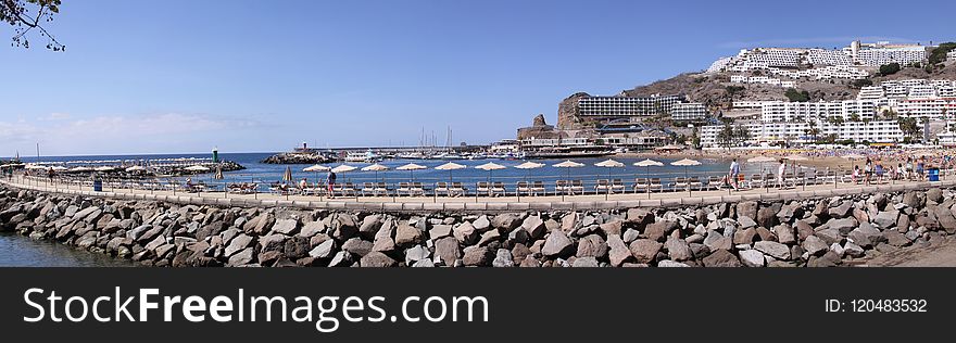 Sea, Panorama, Sky, City