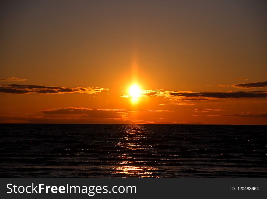 Horizon, Afterglow, Sky, Sunset