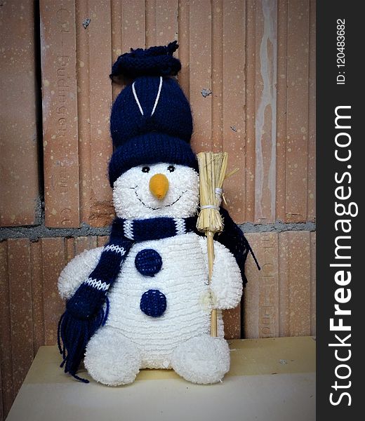 Snowman, Stuffed Toy, Plush