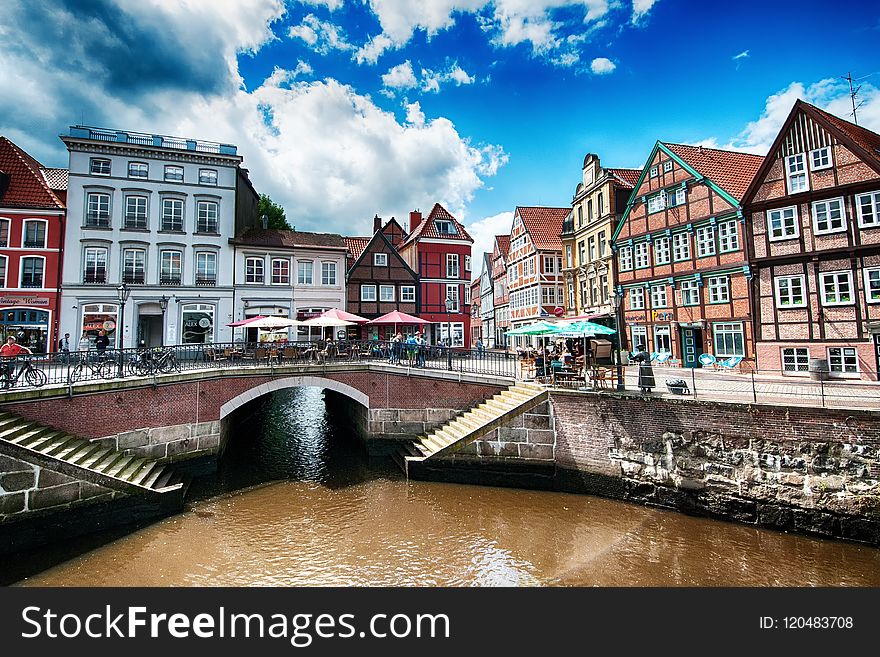 Waterway, Water, Town, Canal