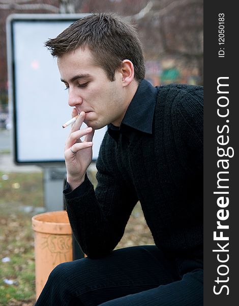 Smoking Young Man