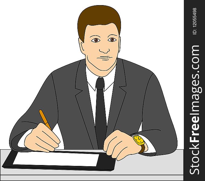 Businessman Signs A Contract