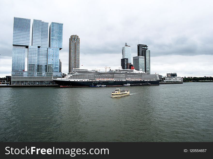 Skyscraper, Skyline, Tower Block, Water Transportation